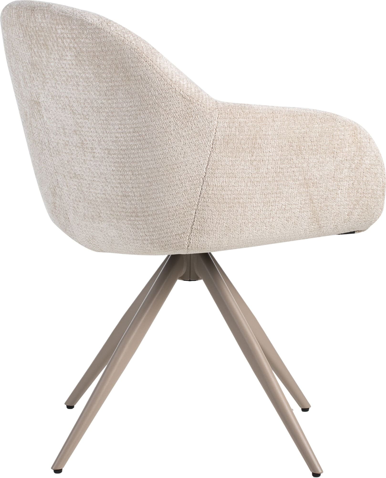 LABEL51 Eetkamerstoel Fiby - Naturel - Elite - Taupe Metalen Frame Naturel Eetkamerstoel