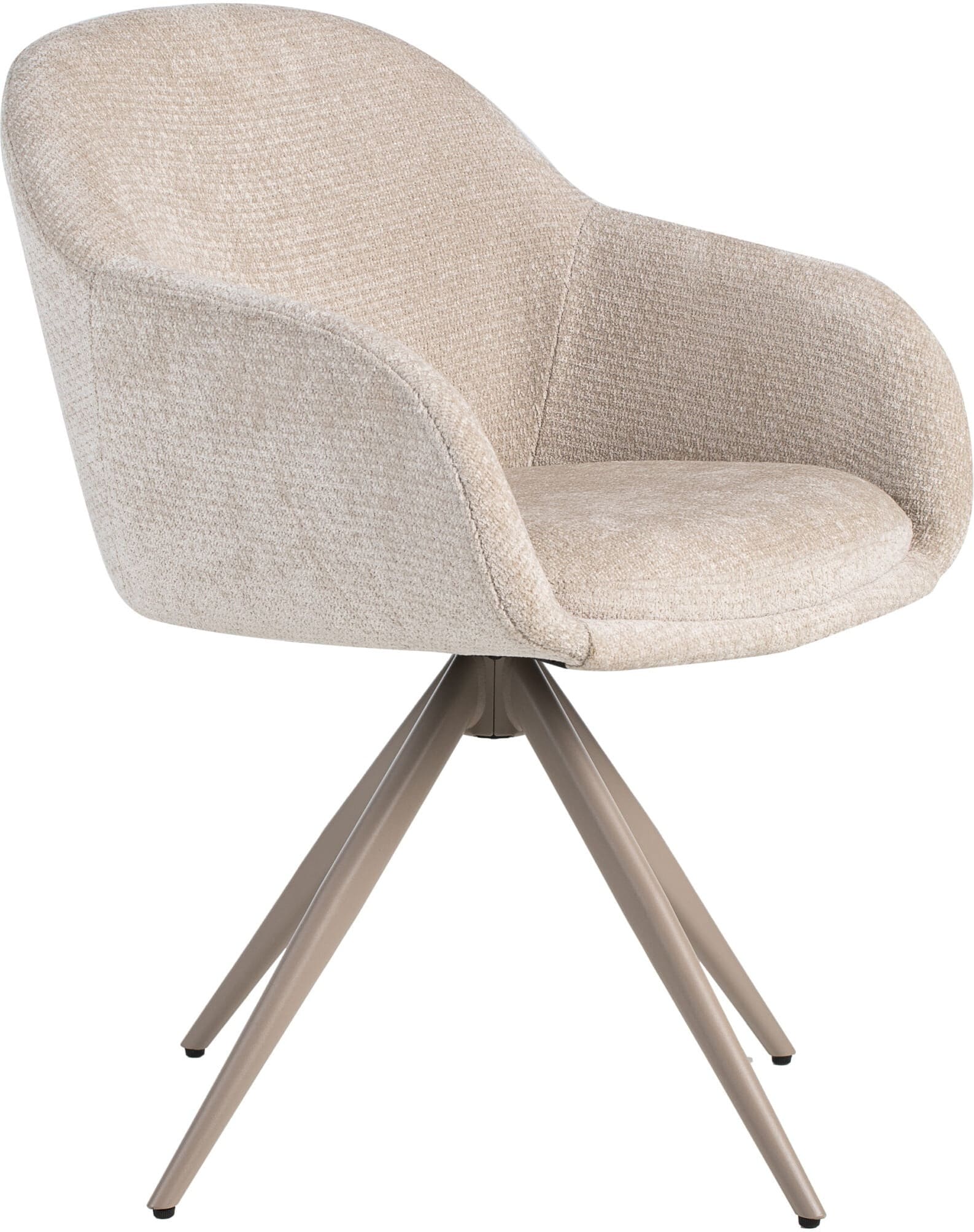 LABEL51 Eetkamerstoel Fiby - Naturel - Elite - Taupe Metalen Frame Naturel Eetkamerstoel