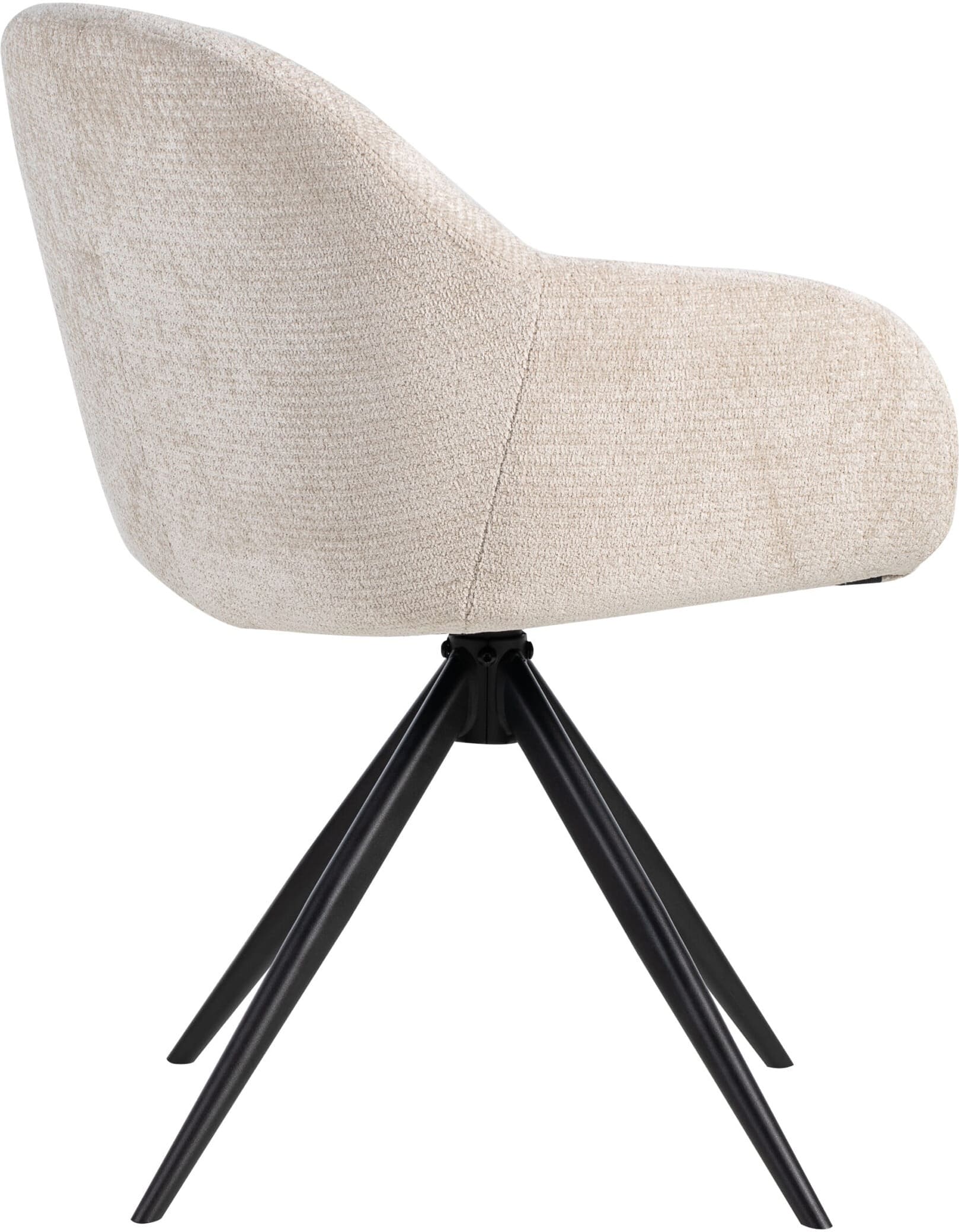 LABEL51 Eetkamerstoel Fiby - Naturel - Elite - Zwart Metalen Frame Naturel Eetkamerstoel