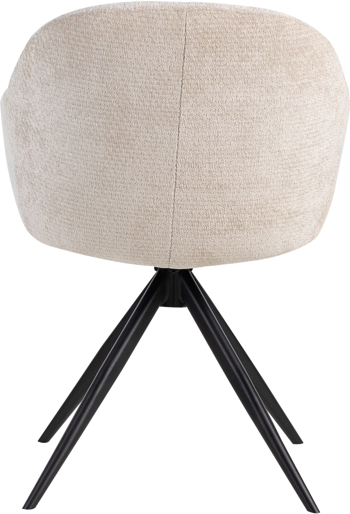 LABEL51 Eetkamerstoel Fiby - Naturel - Elite - Zwart Metalen Frame Naturel Eetkamerstoel