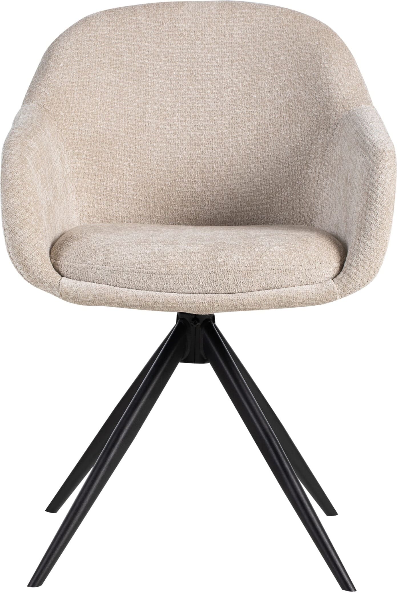 LABEL51 Eetkamerstoel Fiby - Naturel - Elite - Zwart Metalen Frame Naturel Eetkamerstoel