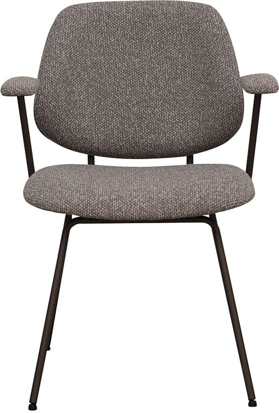 LABEL51 Eetkamerstoel Loreto - Mushroom - Royal Boucle - Brons Metalen Frame Eetkamerstoel