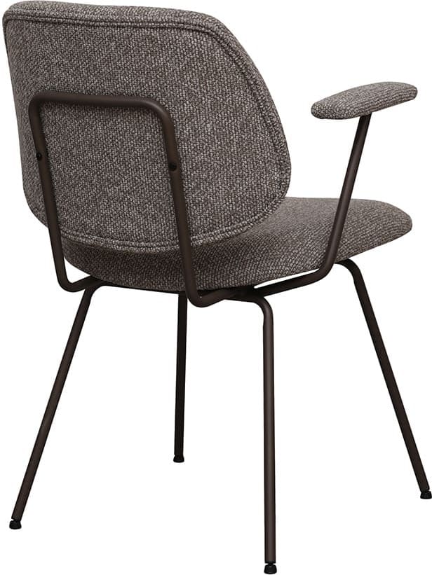 LABEL51 Eetkamerstoel Loreto - Mushroom - Royal Boucle - Brons Metalen Frame Eetkamerstoel