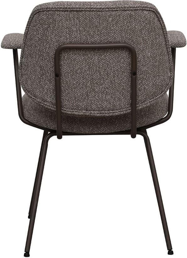 LABEL51 Eetkamerstoel Loreto - Mushroom - Royal Boucle - Brons Metalen Frame Eetkamerstoel