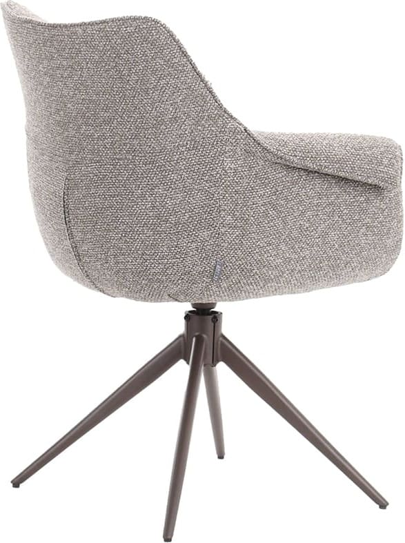 LABEL51 Eetkamerstoel Narumi - Mushroom - Royal Boucle - Brons Metalen Frame Eetkamerstoel