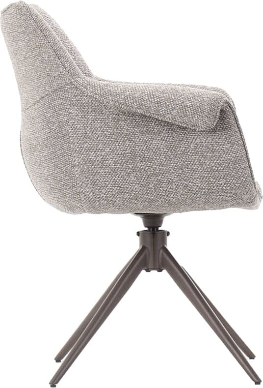 LABEL51 Eetkamerstoel Narumi - Mushroom - Royal Boucle - Brons Metalen Frame Eetkamerstoel