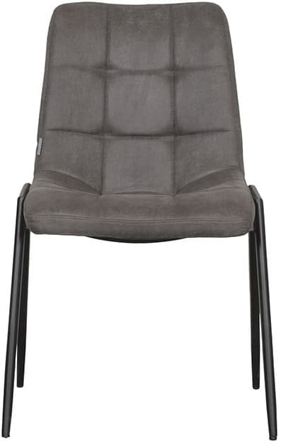 LABEL51 Eetkamerstoel Noor - Antraciet - Micro Suede - Zwart Metalen Frame Antraciet Eetkamerstoel