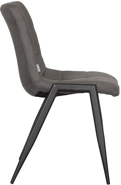 LABEL51 Eetkamerstoel Noor - Antraciet - Micro Suede - Zwart Metalen Frame Antraciet Eetkamerstoel
