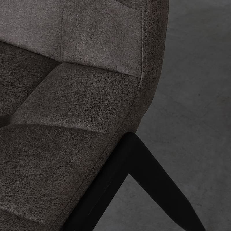 LABEL51 Eetkamerstoel Noor - Antraciet - Micro Suede - Zwart Metalen Frame Antraciet Eetkamerstoel