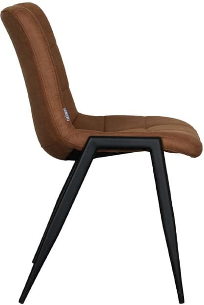 LABEL51 Eetkamerstoel Noor - Cognac - Micro Suede - Zwart Metalen Frame Cognac Eetkamerstoel