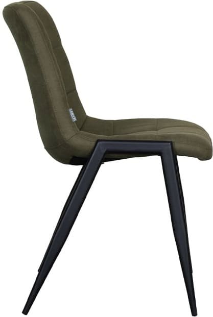 LABEL51 Eetkamerstoel Noor - Moss - Micro Suede - Zwart Metalen Frame Eetkamerstoel