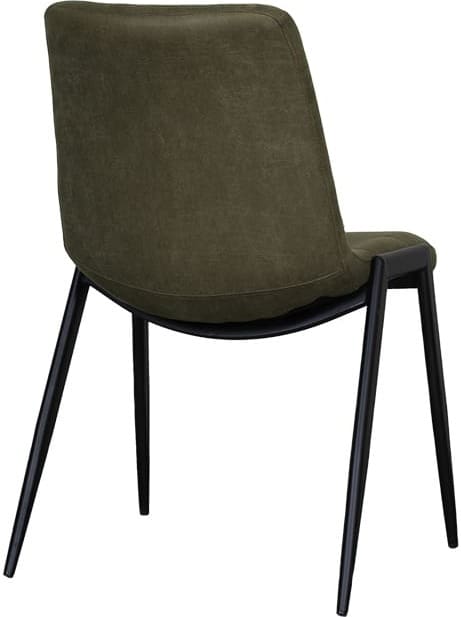 LABEL51 Eetkamerstoel Noor - Moss - Micro Suede - Zwart Metalen Frame Eetkamerstoel
