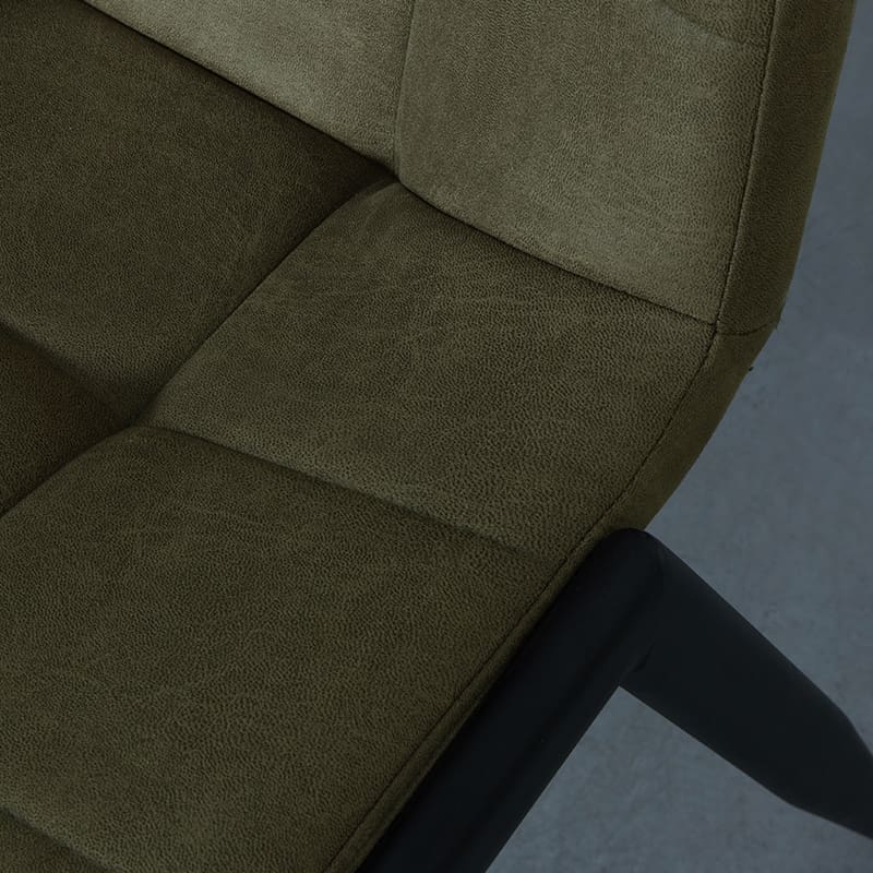 LABEL51 Eetkamerstoel Noor - Moss - Micro Suede - Zwart Metalen Frame Eetkamerstoel