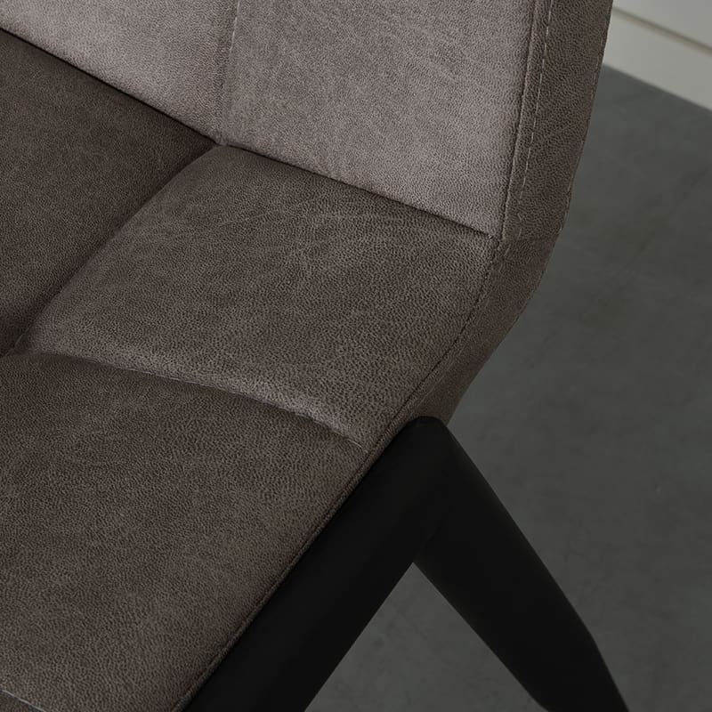 LABEL51 Eetkamerstoel Noor - Taupe - Micro Suede - Zwart Metalen Frame Taupe Eetkamerstoel