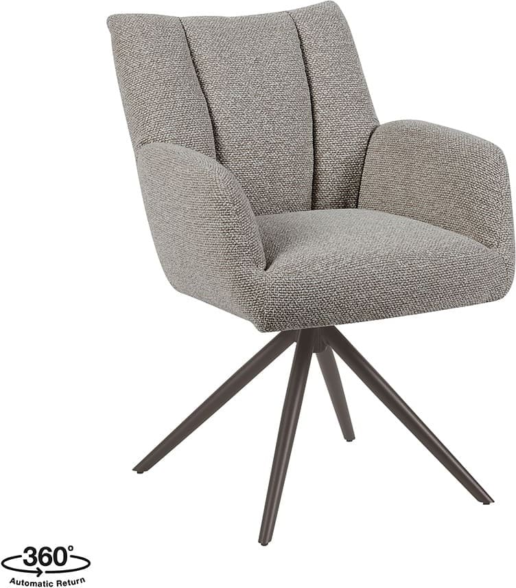 LABEL51 Eetkamerstoel Padua - Mushroom - Royal Boucle - Brons Metalen Frame Eetkamerstoel