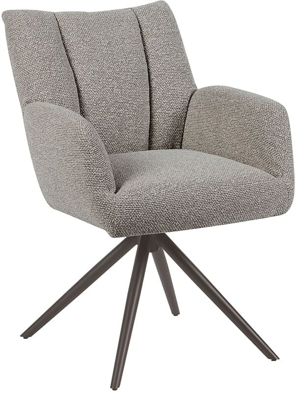 LABEL51 Eetkamerstoel Padua - Mushroom - Royal Boucle - Brons Metalen Frame Eetkamerstoel
