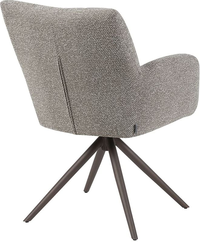 LABEL51 Eetkamerstoel Padua - Mushroom - Royal Boucle - Brons Metalen Frame Eetkamerstoel