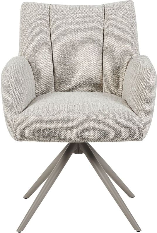 LABEL51 Eetkamerstoel Padua - Naturel - Royal Boucle - Taupe Metalen Frame Naturel Eetkamerstoel