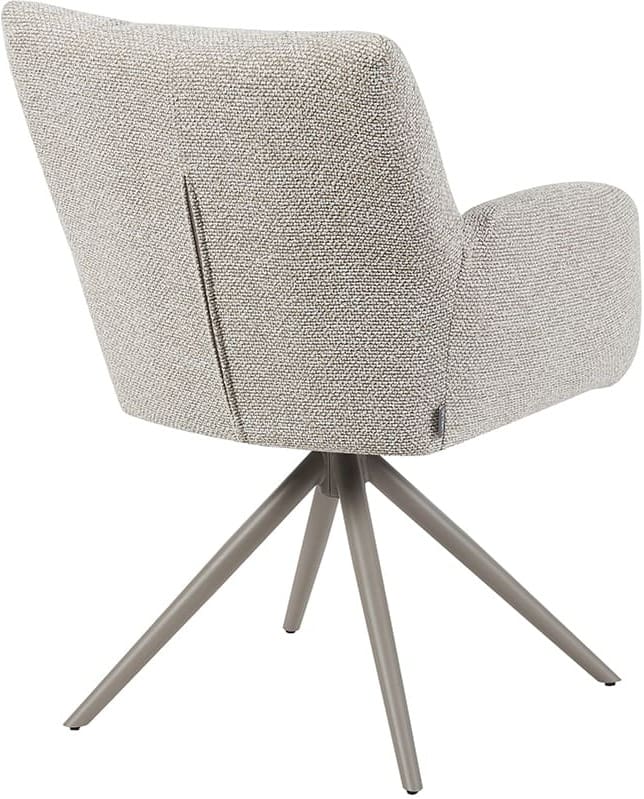 LABEL51 Eetkamerstoel Padua - Naturel - Royal Boucle - Taupe Metalen Frame Naturel Eetkamerstoel