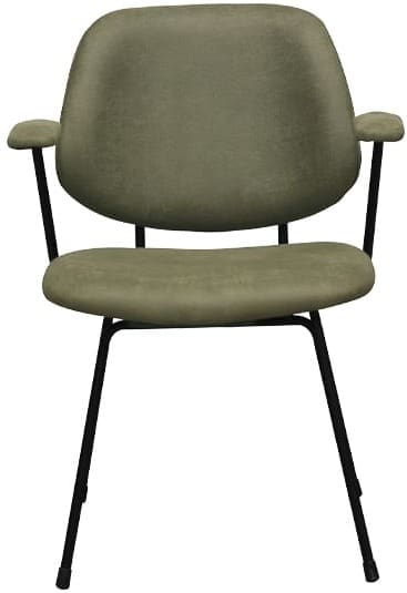 LABEL51 Eetkamerstoel Rivano - Moss - Micro Suede - Zwart Metalen Frame Eetkamerstoel