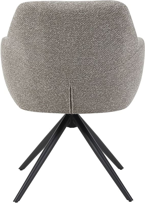 LABEL51 Eetkamerstoel Sayuri - Mushroom - Royal Boucle - Zwart Metalen Frame Eetkamerstoel