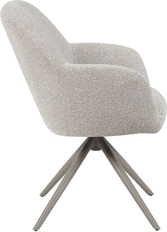 LABEL51 Eetkamerstoel Sayuri - Naturel - Royal Boucle - Taupe Metalen Frame Naturel Eetkamerstoel