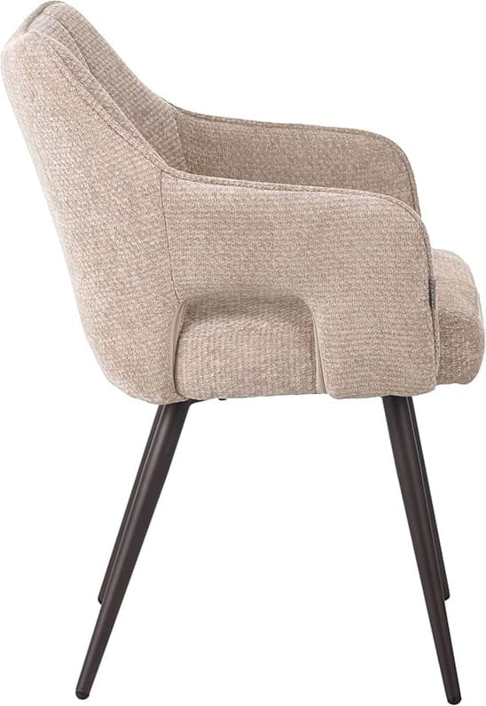 LABEL51 Eetkamerstoel Stan - Clay - Elite - Brons Metalen Frame Taupe Eetkamerstoel