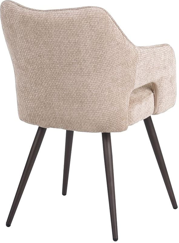 LABEL51 Eetkamerstoel Stan - Clay - Elite - Brons Metalen Frame Taupe Eetkamerstoel