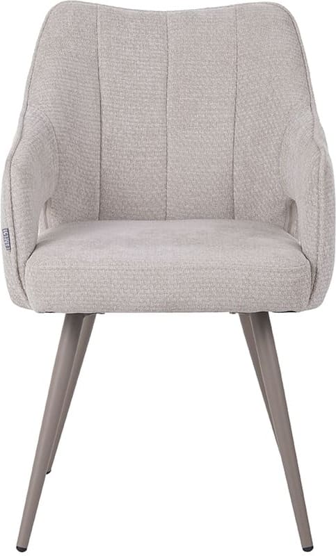 LABEL51 Eetkamerstoel Stan - Naturel - Elite - Taupe Metalen Frame Naturel Eetkamerstoel