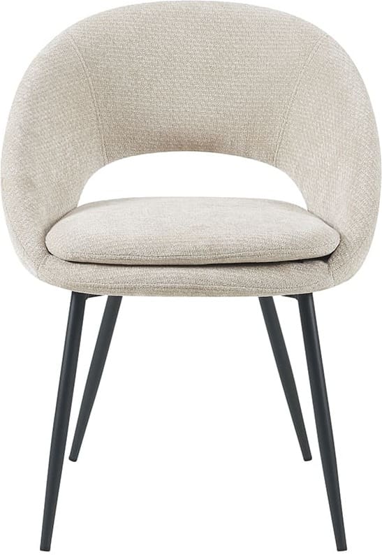 LABEL51 Eetkamerstoel Zohra - Naturel - Elite - Zwart Metalen Frame Naturel Eetkamerstoel