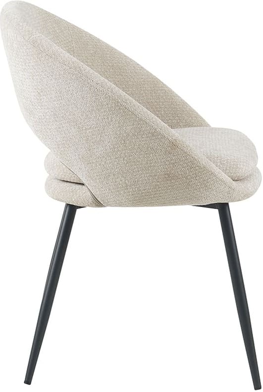 LABEL51 Eetkamerstoel Zohra - Naturel - Elite - Zwart Metalen Frame Naturel Eetkamerstoel