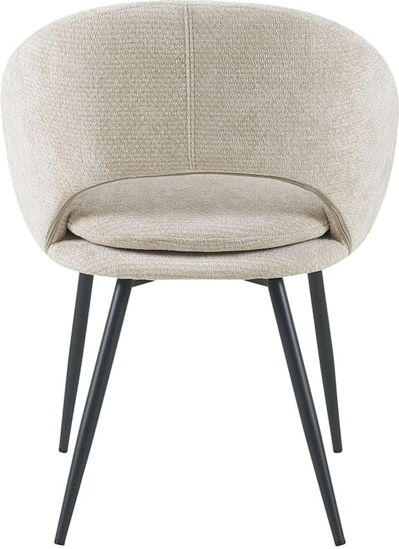 LABEL51 Eetkamerstoel Zohra - Naturel - Elite - Zwart Metalen Frame Naturel Eetkamerstoel