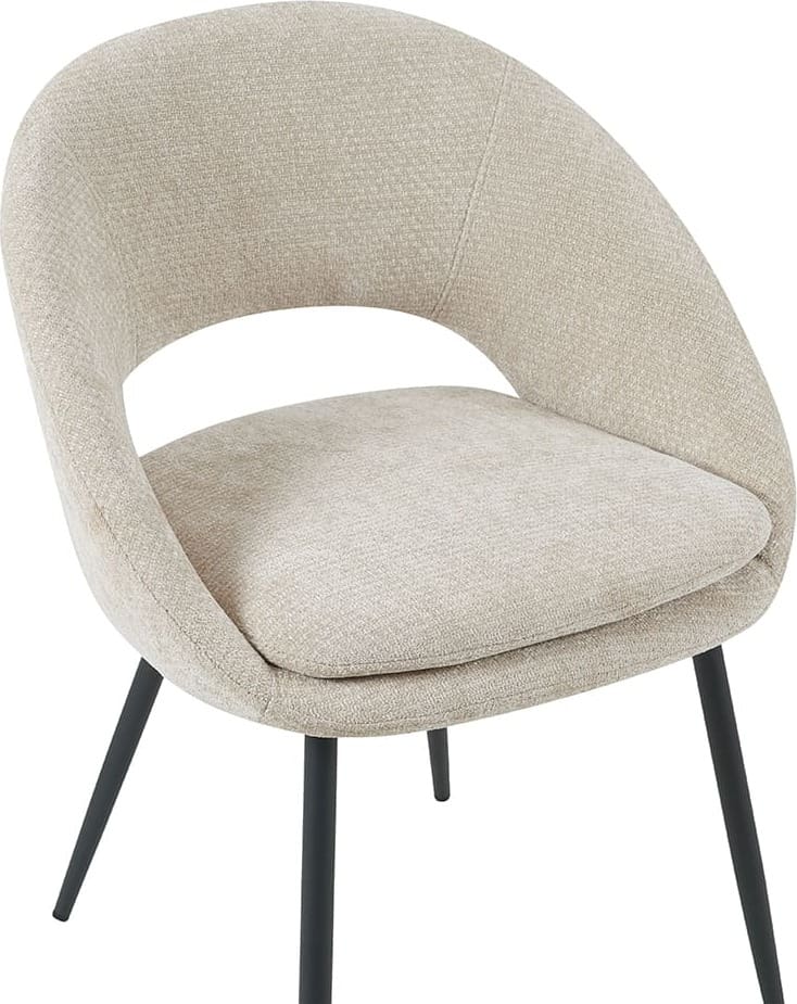 LABEL51 Eetkamerstoel Zohra - Naturel - Elite - Zwart Metalen Frame Naturel Eetkamerstoel