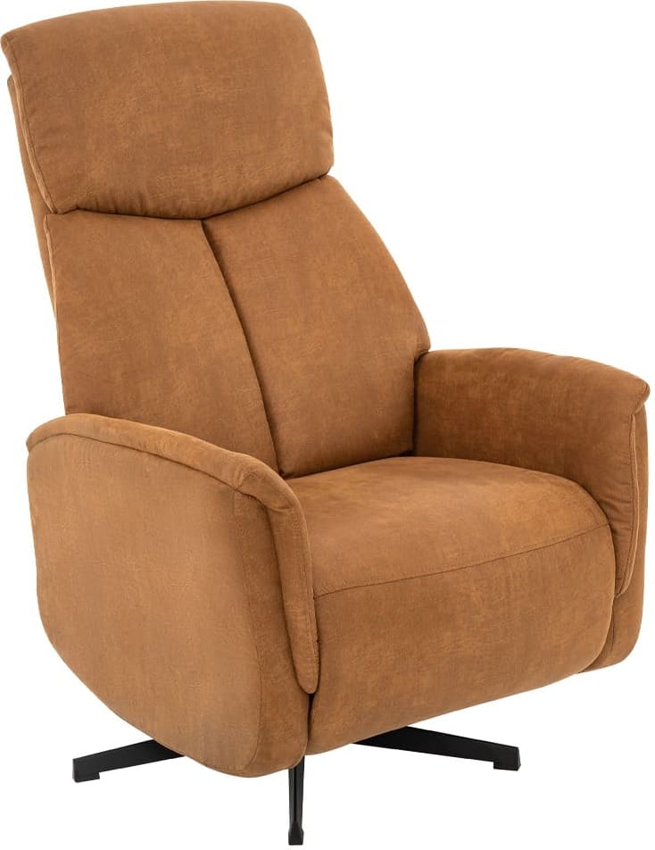 LABEL51 Fauteuil Aarhus - Cognac - Micro Suede - 2-Motorig Cognac Fauteuil