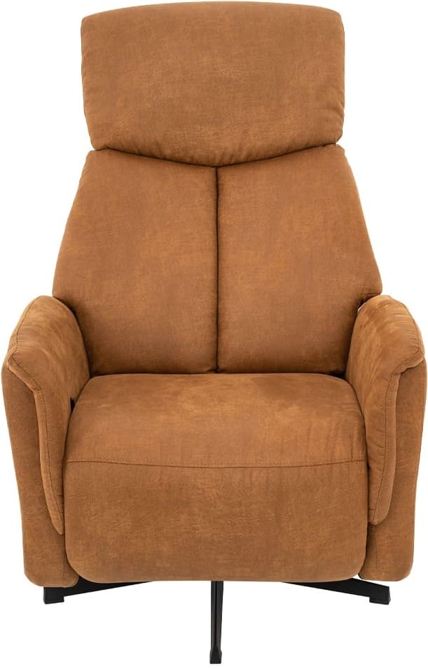 LABEL51 Fauteuil Aarhus - Cognac - Micro Suede - 2-Motorig Cognac Fauteuil