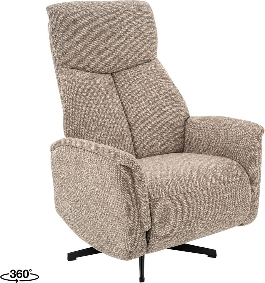LABEL51 Fauteuil Aarhus - Mushroom - Royal Boucle - 2-Motorig Fauteuil