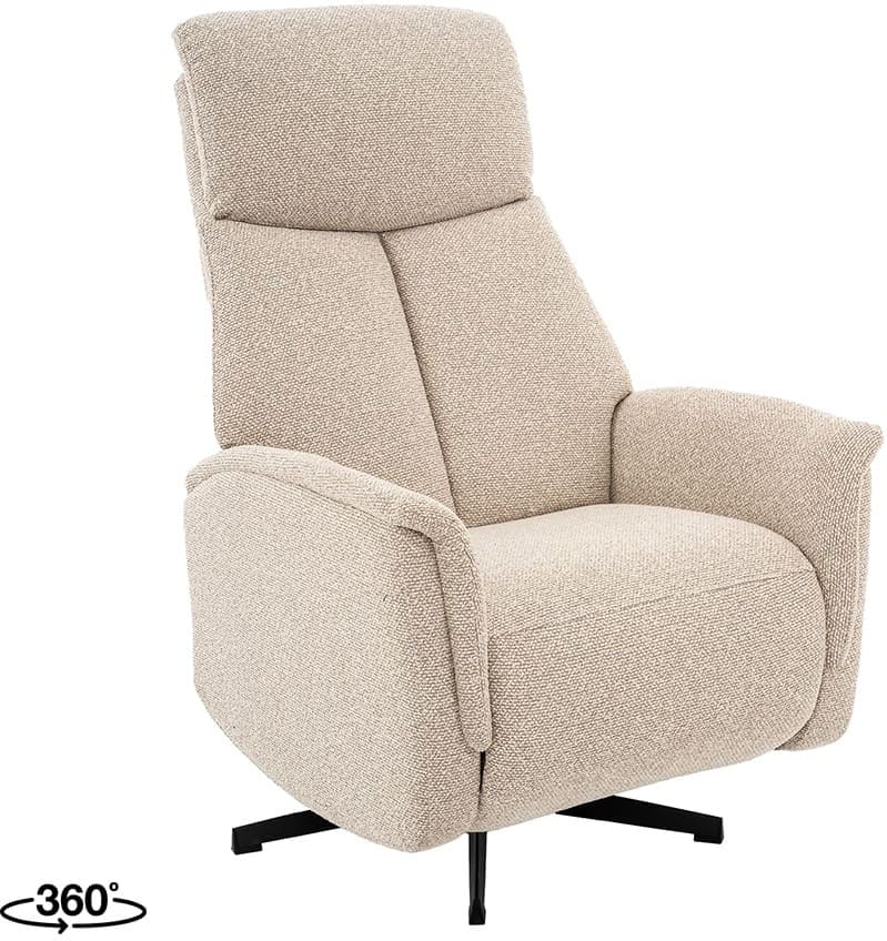 LABEL51 Fauteuil Aarhus - Naturel - Royal Boucle - 2-Motorig Naturel Fauteuil