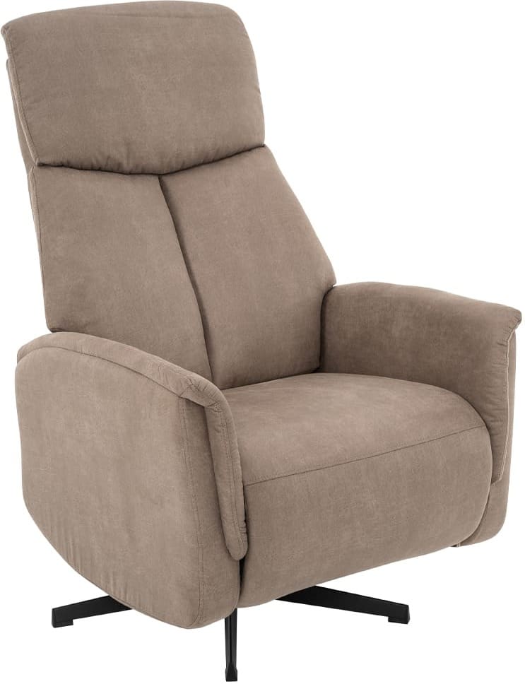LABEL51 Fauteuil Aarhus - Taupe - Micro Suede - 2-Motorig Taupe Fauteuil