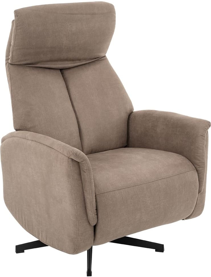 LABEL51 Fauteuil Aarhus - Taupe - Micro Suede - 2-Motorig Taupe Fauteuil