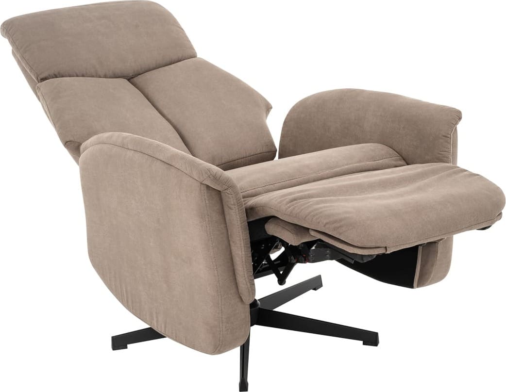 LABEL51 Fauteuil Aarhus - Taupe - Micro Suede - 2-Motorig Taupe Fauteuil