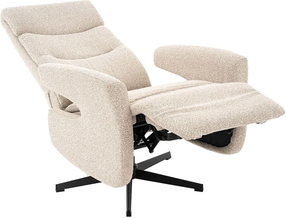 LABEL51 Fauteuil Copenhagen - Naturel - Royal Boucle - Manueel Verstelbaar Naturel Fauteuil