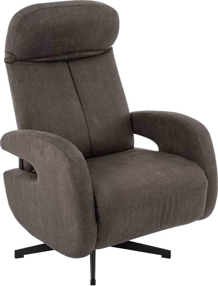 LABEL51 Fauteuil Esbjerg - Antraciet - Micro Suede - Manueel Verstelbaar Antraciet Fauteuil
