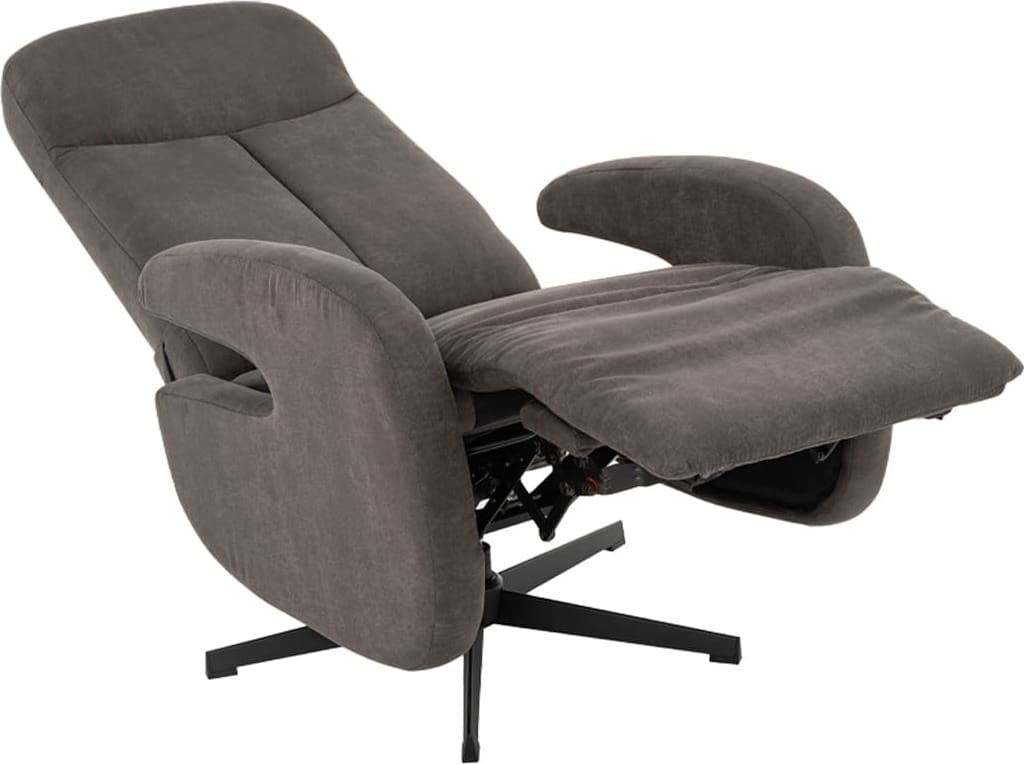 LABEL51 Fauteuil Esbjerg - Antraciet - Micro Suede - Manueel Verstelbaar Antraciet Fauteuil