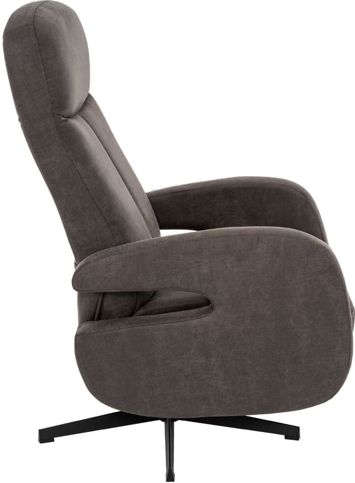 LABEL51 Fauteuil Esbjerg - Antraciet - Micro Suede - Manueel Verstelbaar Antraciet Fauteuil