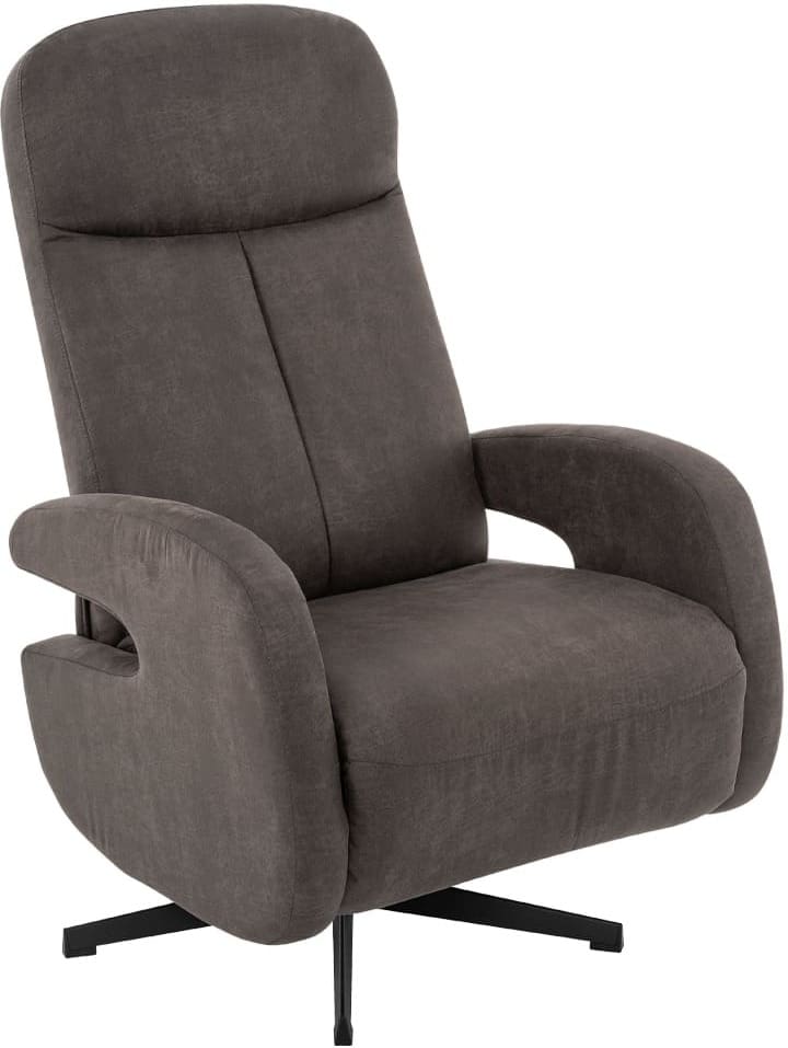 LABEL51 Fauteuil Esbjerg - Antraciet - Micro Suede - Manueel Verstelbaar Antraciet Fauteuil