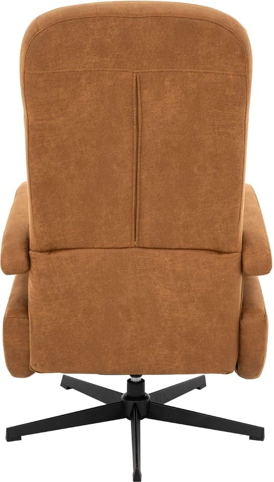 LABEL51 Fauteuil Esbjerg - Cognac - Micro Suede - Manueel Verstelbaar Cognac Fauteuil