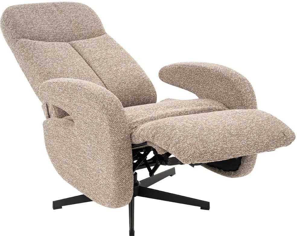 LABEL51 Fauteuil Esbjerg - Mushroom - Royal Boucle - Manueel Verstelbaar Fauteuil