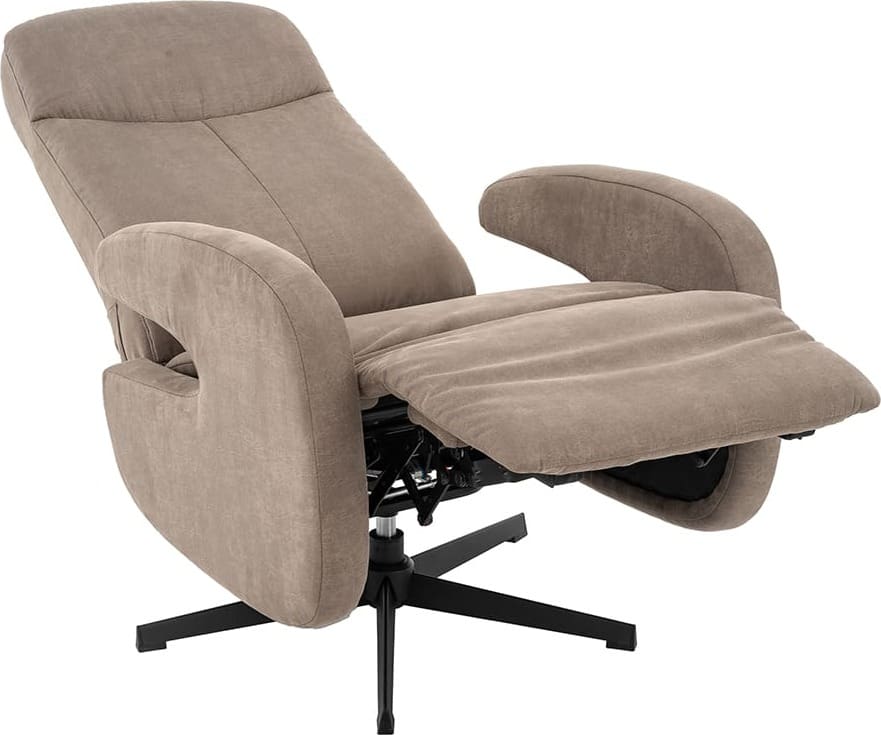 LABEL51 Fauteuil Esbjerg - Taupe - Micro Suede - Manueel Verstelbaar Taupe Fauteuil