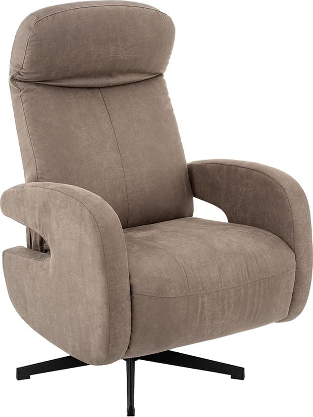 LABEL51 Fauteuil Esbjerg - Taupe - Micro Suede - Manueel Verstelbaar Taupe Fauteuil