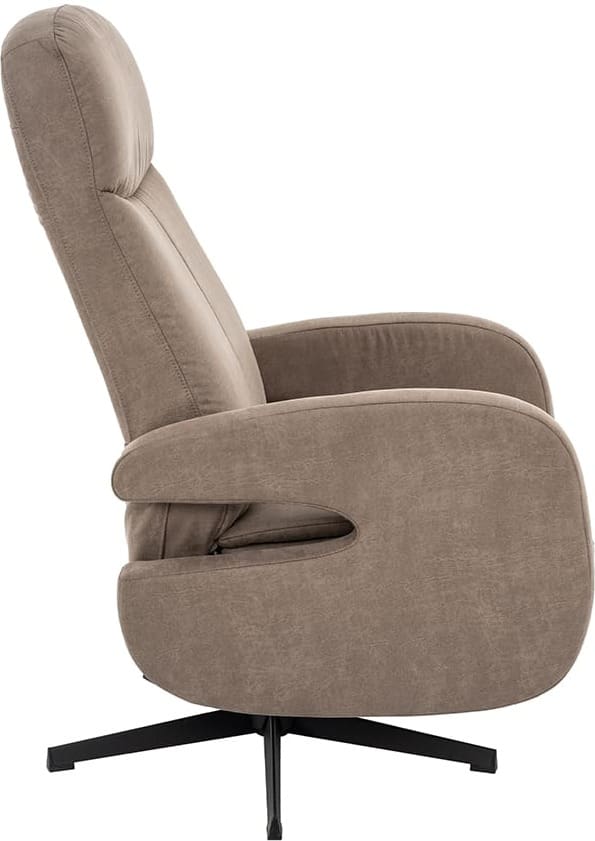 LABEL51 Fauteuil Esbjerg - Taupe - Micro Suede - Manueel Verstelbaar Taupe Fauteuil